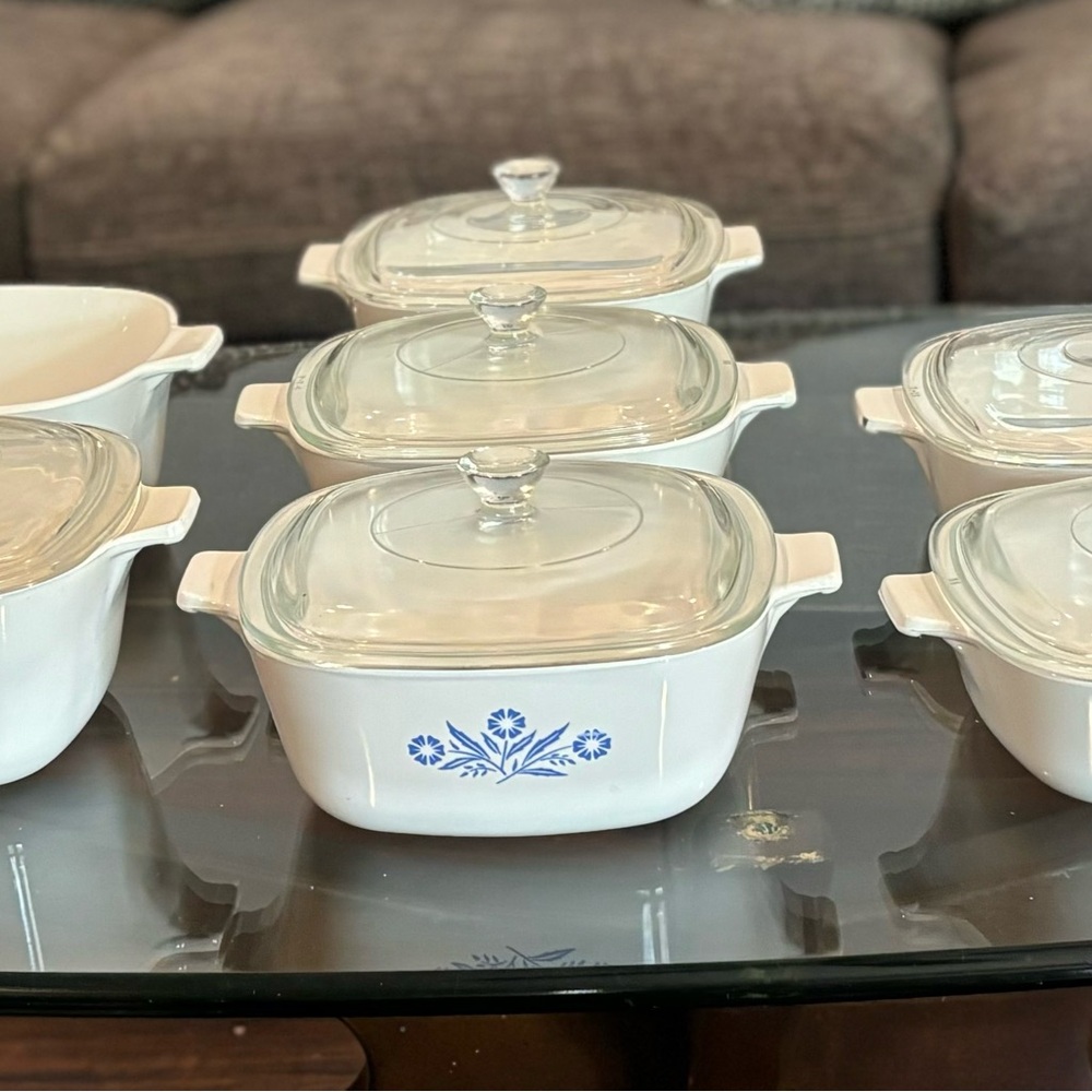 Vintage Corning Ware Blue Cornflower Casserole Dishes w lids